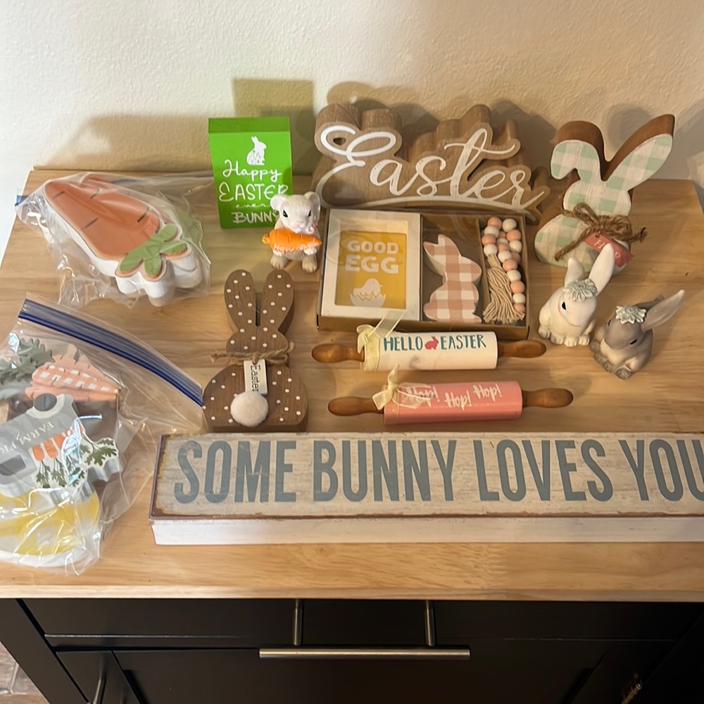13. Misc lot of Easter decor